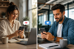 Gün içinde telefonundan eşine mesaj gönderen yetişkin